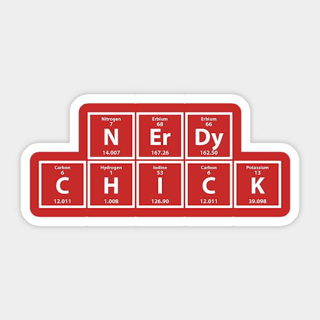 Nerdy Chick Sticker by SillyShirts